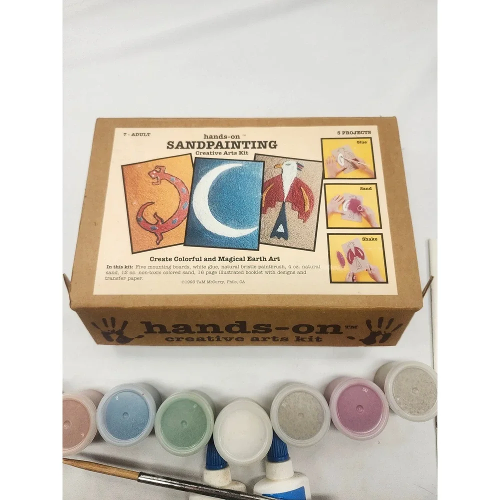 Vintage 1993 Hands-on Sandpainting Creative Arts Kit T&M McCurry Earth Art DIY
